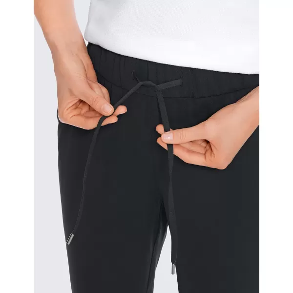 CRZ YOGA Womens 4Way Stretch Athletic Golf Pants  High Waisted Sweatpants Pockets Trave Lounge Workout Casual Work Trousers27 inches Black