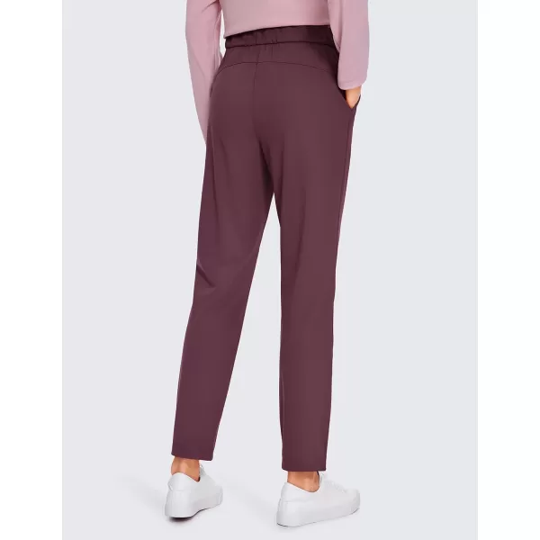 CRZ YOGA Womens 4Way Stretch Athletic Golf Pants  High Waisted Sweatpants Pockets Trave Lounge Workout Casual Work Trousers27 inches Dark Russet