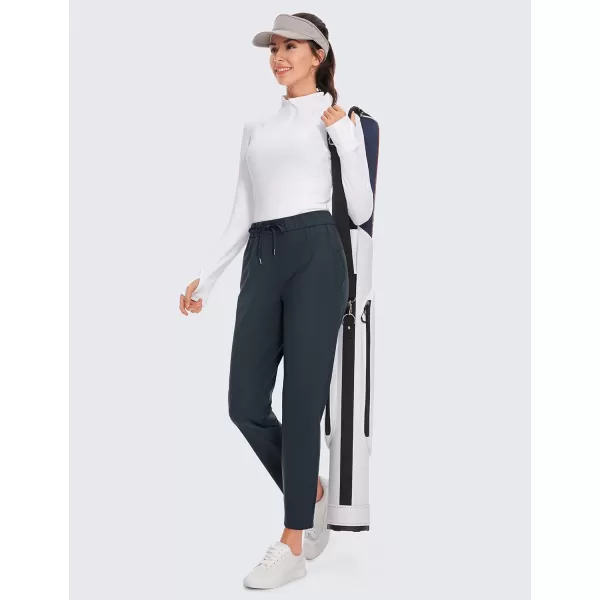 CRZ YOGA Womens 4Way Stretch Athletic Golf Pants  High Waisted Sweatpants Pockets Trave Lounge Workout Casual Work Trousers27 inches Melanite