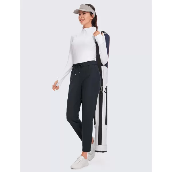 CRZ YOGA Womens 4Way Stretch Athletic Golf Pants  High Waisted Sweatpants Pockets Trave Lounge Workout Casual Work Trousers27 inches True Navy