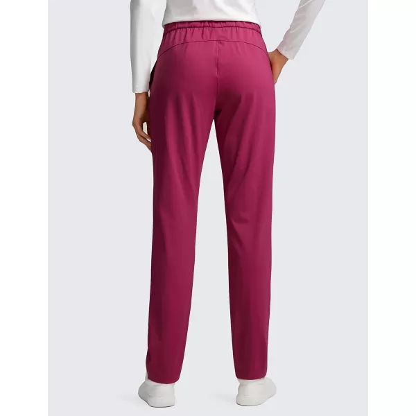 CRZ YOGA Womens 4Way Stretch Athletic Golf Pants  High Waisted Sweatpants Pockets Trave Lounge Workout Casual Work Trousers29 inches Magenta Purple