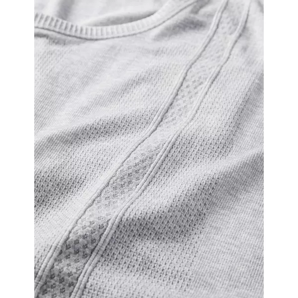 CRZ YOGA Womens Active Seamless Workout Tank Tops Racerback Athletic Running Yoga Gym Shirts Long LengthHeather Grey