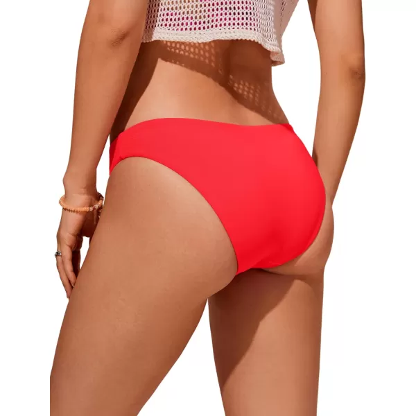 CRZ YOGA Womens Bikini Bottom Low Waisted Cheeky Bathing Swimsuit Bottoms Swim BriefsDeep Red