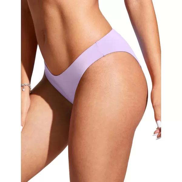 CRZ YOGA Womens Bikini Bottom Low Waisted Cheeky Bathing Swimsuit Bottoms Swim BriefsElfin Purple