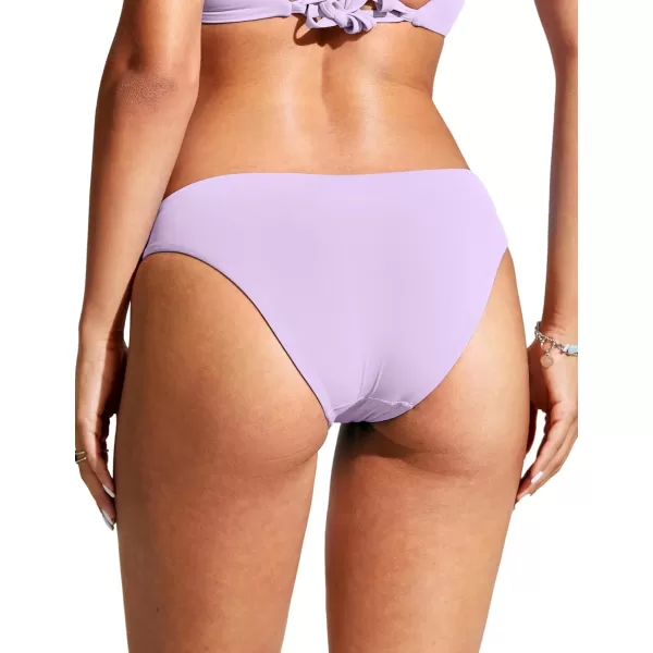 CRZ YOGA Womens Bikini Bottom Low Waisted Cheeky Bathing Swimsuit Bottoms Swim BriefsElfin Purple