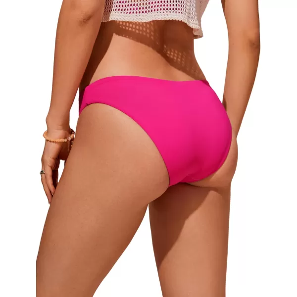 CRZ YOGA Womens Bikini Bottom Low Waisted Cheeky Bathing Swimsuit Bottoms Swim BriefsGranita Pink