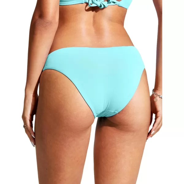 CRZ YOGA Womens Bikini Bottom Low Waisted Cheeky Bathing Swimsuit Bottoms Swim BriefsHydra Blue