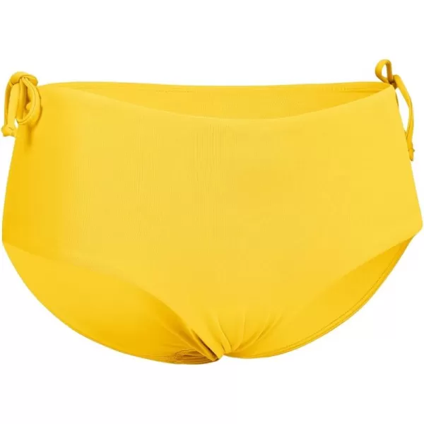 CRZ YOGA Womens Bikini Bottoms Full Coverage Bathing Swimsuit Bottom Adjustable Ruched Side Tie Swim BriefsHigh Visibility Yellow