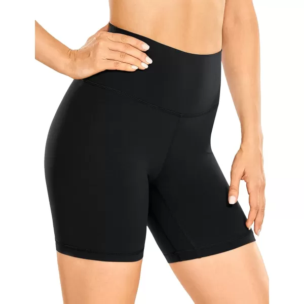 CRZ YOGA Womens Brushed Naked Feeling Biker Shorts 4  6  8  High Waist Matte Workout Gym Running Spandex ShortsBlack