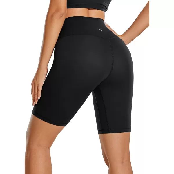 CRZ YOGA Womens Brushed Naked Feeling Biker Shorts 4  6  8  High Waist Matte Workout Gym Running Spandex ShortsBlack