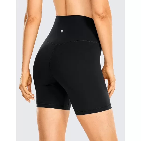 CRZ YOGA Womens Brushed Naked Feeling Biker Shorts 4  6  8  High Waist Matte Workout Gym Running Spandex ShortsBlack