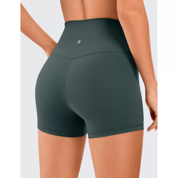 CRZ YOGA Womens Brushed Naked Feeling Biker Shorts 4  6  8  High Waist Matte Workout Gym Running Spandex ShortsMelanite