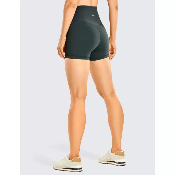 CRZ YOGA Womens Brushed Naked Feeling Biker Shorts 4  6  8  High Waist Matte Workout Gym Running Spandex ShortsMelanite