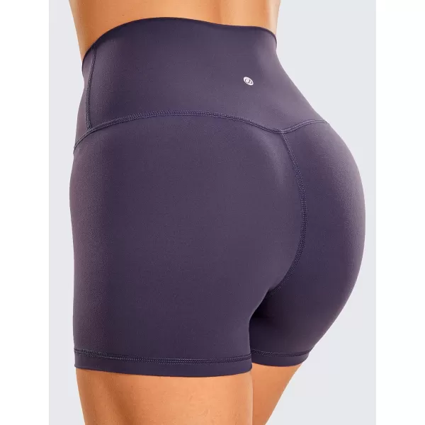 CRZ YOGA Womens Brushed Naked Feeling Biker Shorts 4  6  8  High Waist Matte Workout Gym Running Spandex ShortsMoon Violet