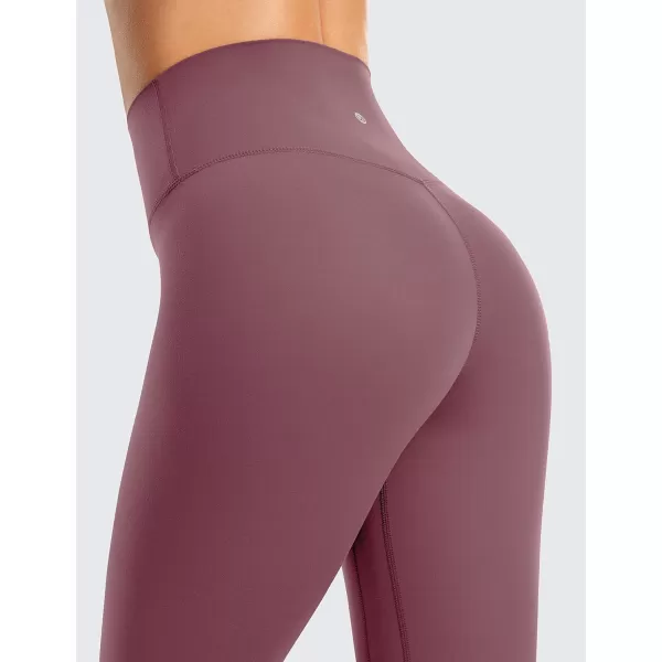 CRZ YOGA Womens Brushed Naked Feeling Workout Leggings 25  28 High Waisted Gym Compression Tummy Control Yoga PantsAntique Bark