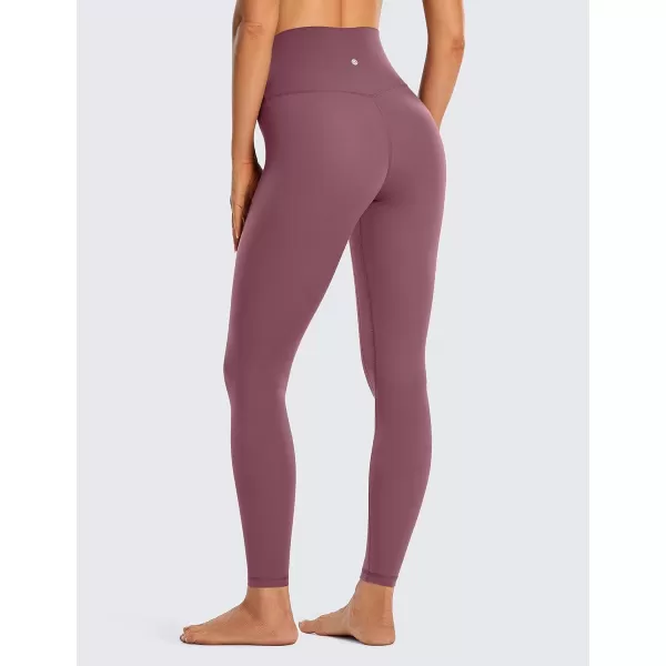 CRZ YOGA Womens Brushed Naked Feeling Workout Leggings 25  28 High Waisted Gym Compression Tummy Control Yoga PantsAntique Bark