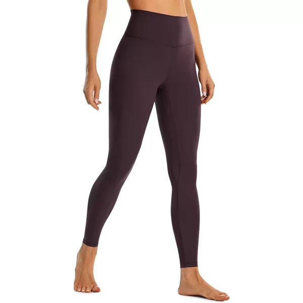 CRZ YOGA Womens Brushed Naked Feeling Workout Leggings 25  28 High Waisted Gym Compression Tummy Control Yoga PantsArctic Plum