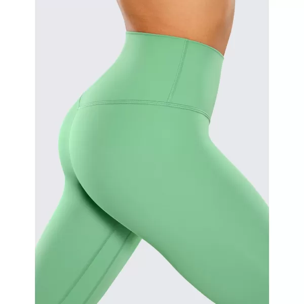 CRZ YOGA Womens Brushed Naked Feeling Workout Leggings 25  28 High Waisted Gym Compression Tummy Control Yoga PantsBasil Green