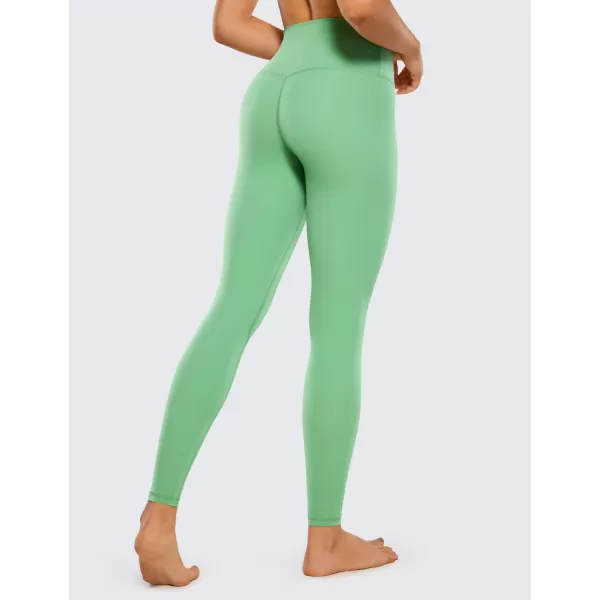 CRZ YOGA Womens Brushed Naked Feeling Workout Leggings 25  28 High Waisted Gym Compression Tummy Control Yoga PantsBasil Green