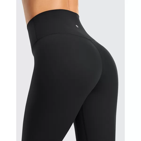 CRZ YOGA Womens Brushed Naked Feeling Workout Leggings 25  28 High Waisted Gym Compression Tummy Control Yoga PantsBlack