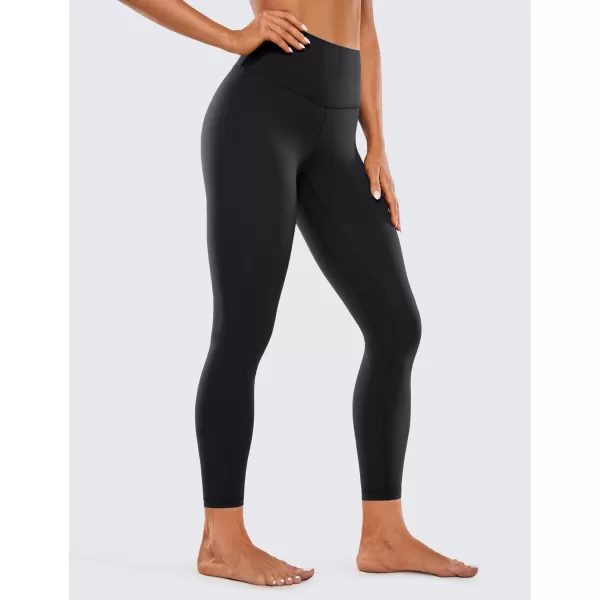 CRZ YOGA Womens Brushed Naked Feeling Workout Leggings 25  28 High Waisted Gym Compression Tummy Control Yoga PantsBlack