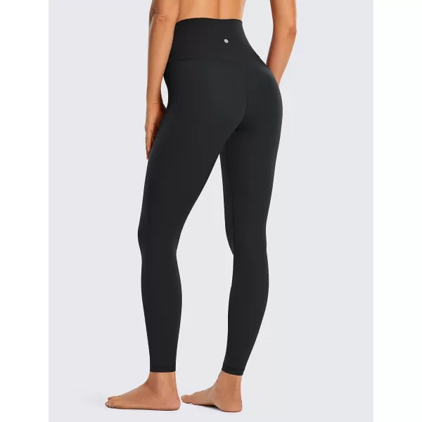 CRZ YOGA Womens Brushed Naked Feeling Workout Leggings 25  28 High Waisted Gym Compression Tummy Control Yoga PantsBlack