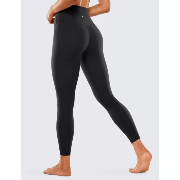 CRZ YOGA Womens Brushed Naked Feeling Workout Leggings 25  28 High Waisted Gym Compression Tummy Control Yoga PantsBlack