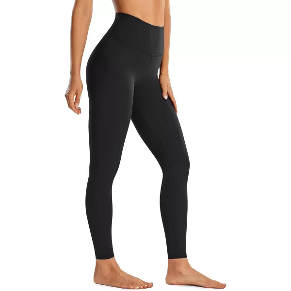 CRZ YOGA Womens Brushed Naked Feeling Workout Leggings 25  28 High Waisted Gym Compression Tummy Control Yoga PantsBlack