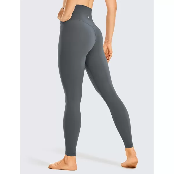 CRZ YOGA Womens Brushed Naked Feeling Workout Leggings 25  28 High Waisted Gym Compression Tummy Control Yoga PantsDark Carbon