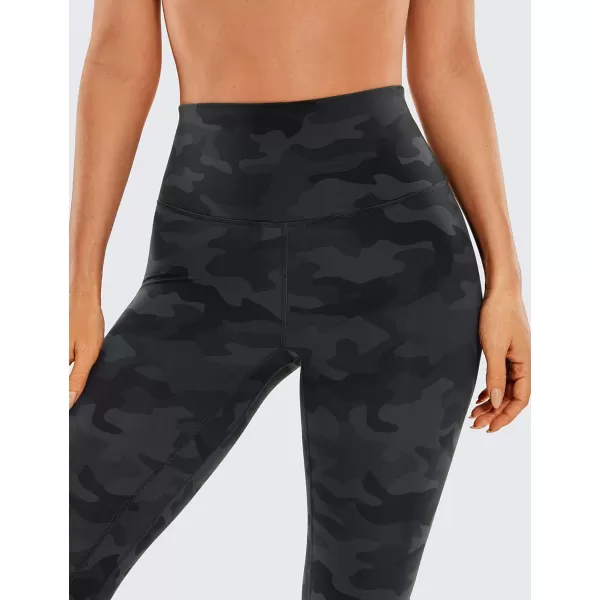 CRZ YOGA Womens Brushed Naked Feeling Workout Leggings 25  28 High Waisted Gym Compression Tummy Control Yoga PantsDark Grey Camouflage