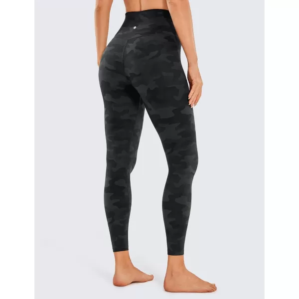 CRZ YOGA Womens Brushed Naked Feeling Workout Leggings 25  28 High Waisted Gym Compression Tummy Control Yoga PantsDark Grey Camouflage