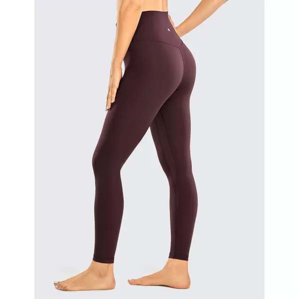 CRZ YOGA Womens Brushed Naked Feeling Workout Leggings 25  28 High Waisted Gym Compression Tummy Control Yoga PantsDark Russet