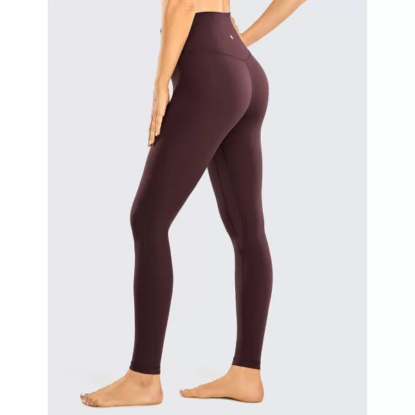 CRZ YOGA Womens Brushed Naked Feeling Workout Leggings 25  28 High Waisted Gym Compression Tummy Control Yoga PantsDark Russet