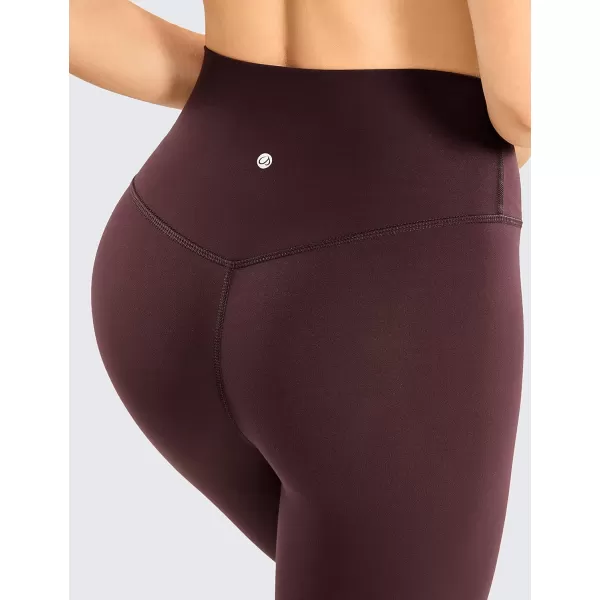 CRZ YOGA Womens Brushed Naked Feeling Workout Leggings 25  28 High Waisted Gym Compression Tummy Control Yoga PantsDark Russet