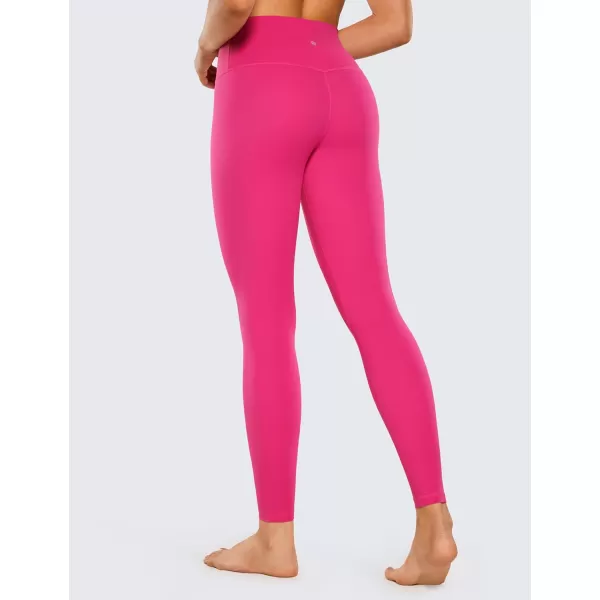 CRZ YOGA Womens Brushed Naked Feeling Workout Leggings 25  28 High Waisted Gym Compression Tummy Control Yoga PantsGranita Pink