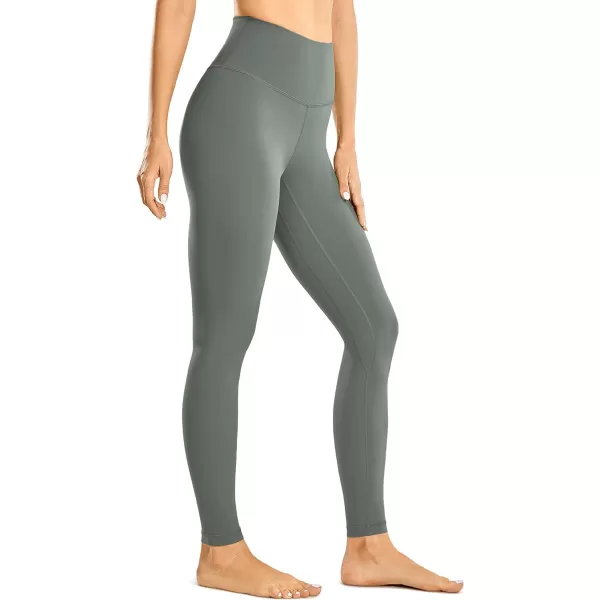 CRZ YOGA Womens Brushed Naked Feeling Workout Leggings 25  28 High Waisted Gym Compression Tummy Control Yoga PantsGrey Sage