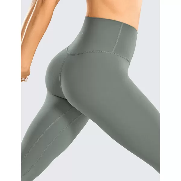 CRZ YOGA Womens Brushed Naked Feeling Workout Leggings 25  28 High Waisted Gym Compression Tummy Control Yoga PantsGrey Sage