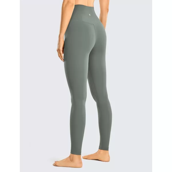 CRZ YOGA Womens Brushed Naked Feeling Workout Leggings 25  28 High Waisted Gym Compression Tummy Control Yoga PantsGrey Sage