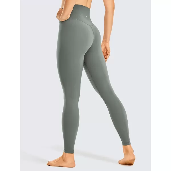 CRZ YOGA Womens Brushed Naked Feeling Workout Leggings 25  28 High Waisted Gym Compression Tummy Control Yoga PantsGrey Sage