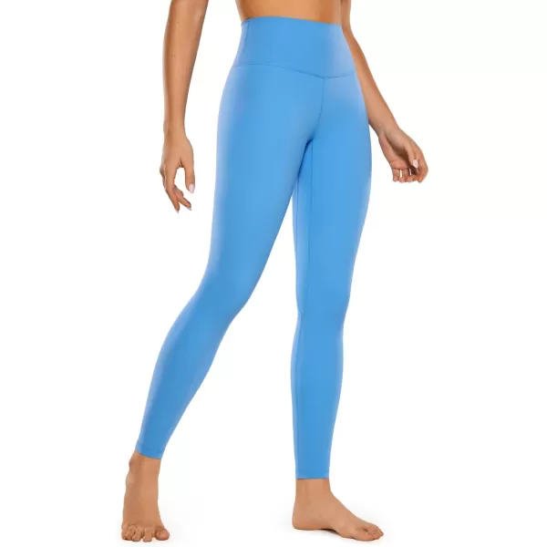CRZ YOGA Womens Brushed Naked Feeling Workout Leggings 25  28 High Waisted Gym Compression Tummy Control Yoga PantsHazy Blue