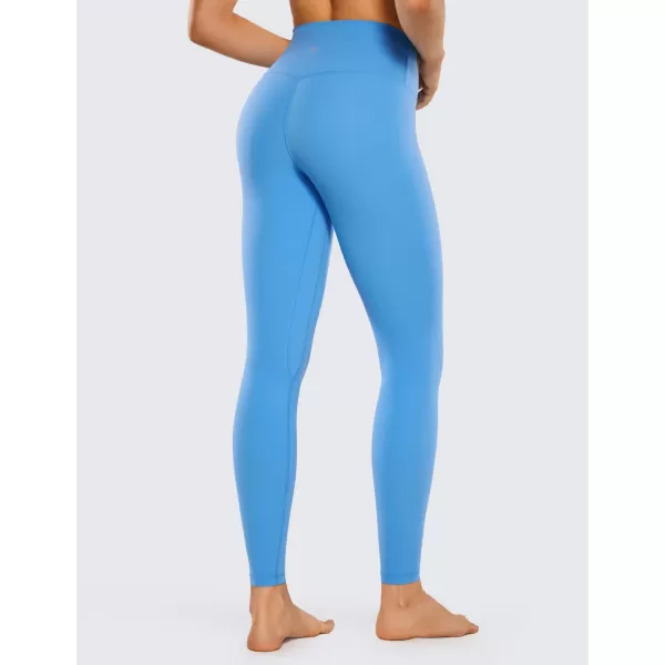 CRZ YOGA Womens Brushed Naked Feeling Workout Leggings 25  28 High Waisted Gym Compression Tummy Control Yoga PantsHazy Blue