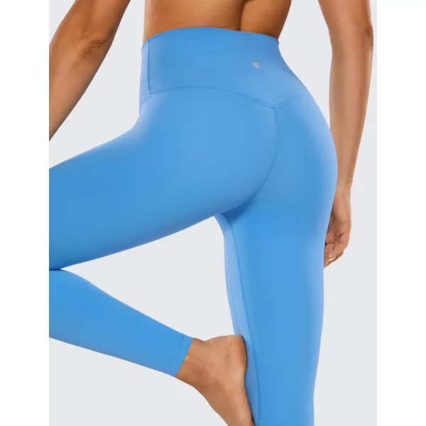 CRZ YOGA Womens Brushed Naked Feeling Workout Leggings 25  28 High Waisted Gym Compression Tummy Control Yoga PantsHazy Blue