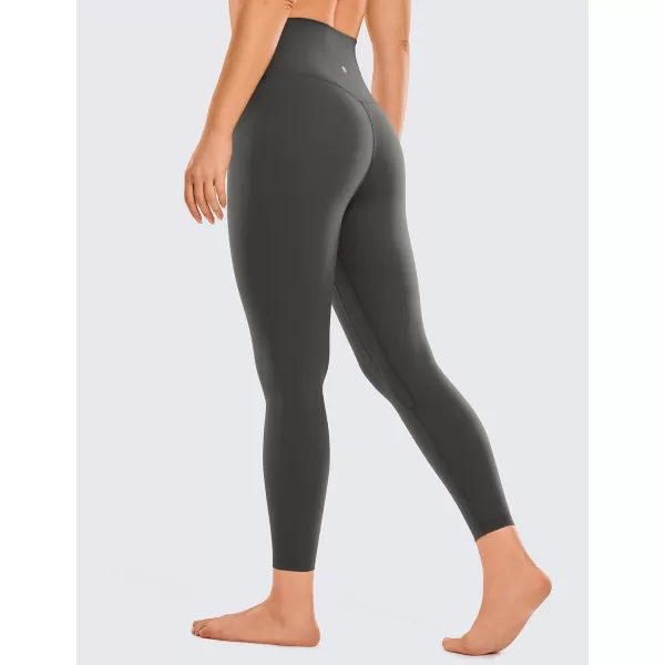 CRZ YOGA Womens Brushed Naked Feeling Workout Leggings 25  28 High Waisted Gym Compression Tummy Control Yoga PantsInk Gray