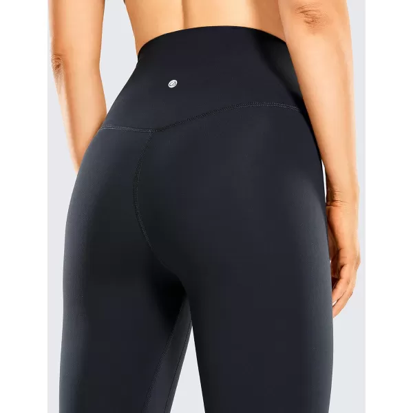 CRZ YOGA Womens Brushed Naked Feeling Workout Leggings 25  28 High Waisted Gym Compression Tummy Control Yoga PantsIntersellar Black and Navy