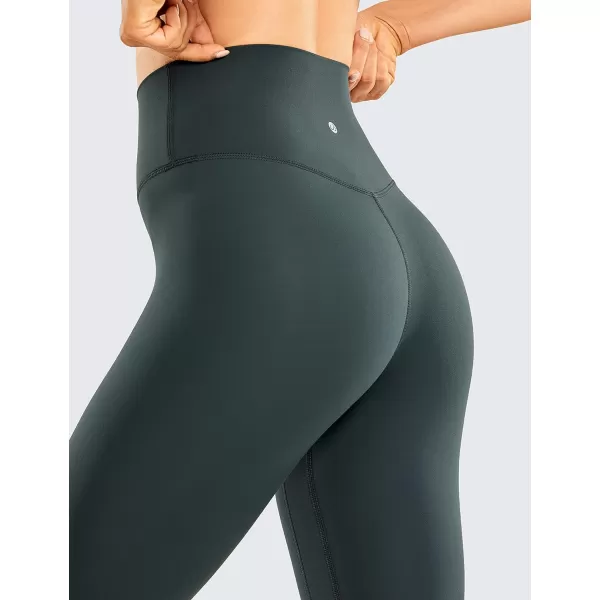 CRZ YOGA Womens Brushed Naked Feeling Workout Leggings 25  28 High Waisted Gym Compression Tummy Control Yoga PantsMelanite