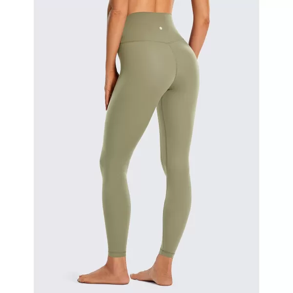 CRZ YOGA Womens Brushed Naked Feeling Workout Leggings 25  28 High Waisted Gym Compression Tummy Control Yoga PantsMountain Olive