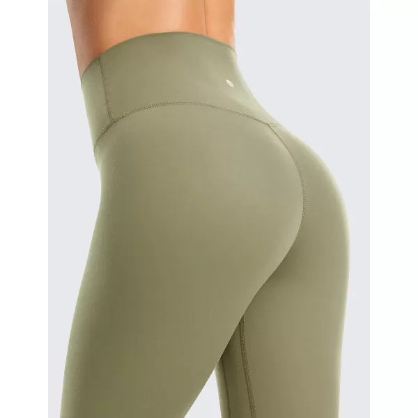 CRZ YOGA Womens Brushed Naked Feeling Workout Leggings 25  28 High Waisted Gym Compression Tummy Control Yoga PantsMountain Olive