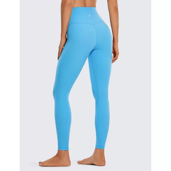 CRZ YOGA Womens Brushed Naked Feeling Workout Leggings 25  28 High Waisted Gym Compression Tummy Control Yoga PantsSerenity Blue