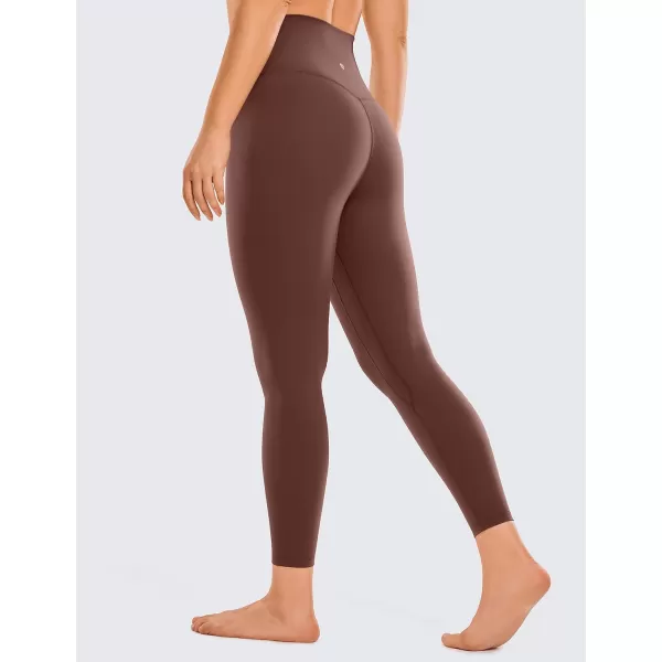 CRZ YOGA Womens Brushed Naked Feeling Workout Leggings 25  28 High Waisted Gym Compression Tummy Control Yoga PantsTaupe