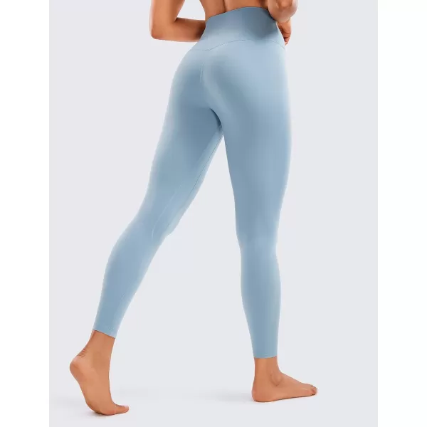 CRZ YOGA Womens Brushed Naked Feeling Workout Leggings 25  28 High Waisted Gym Compression Tummy Control Yoga PantsThe Breeze Blue